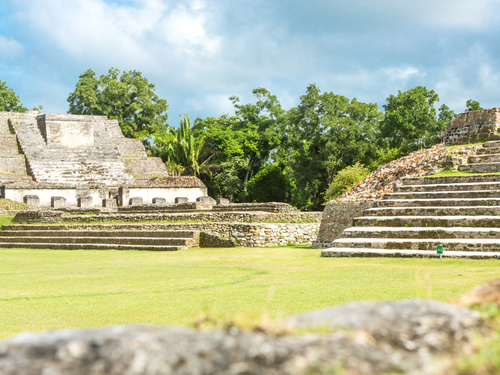 Belize City  Belize climbing the ruins Cost