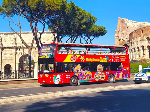 Rome City Sightseeing Hop On Hop Off Bus by Train from Civitavecchia