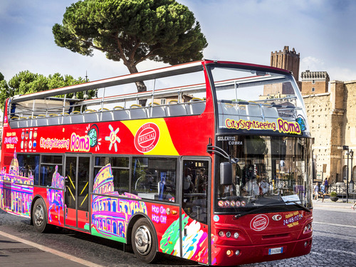 Rome City Sightseeing Hop On Hop Off Bus by Train from Civitavecchia