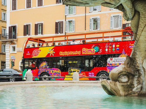 Rome City Sightseeing Hop On Hop Off Bus by Train from Civitavecchia