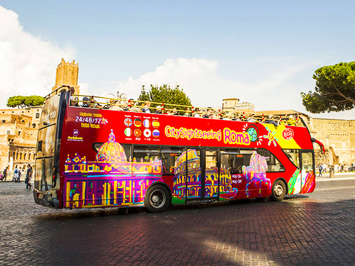 Rome City Sightseeing Hop On Hop Off Bus by Train from Civitavecchia